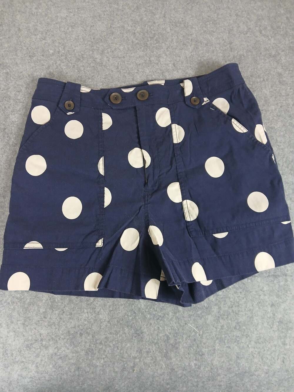 Maeve by Anthropologie Navy Blue Large Polka Dot Shorts Size 14